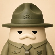 Sarge app icon — a flower-headed drill sergeant